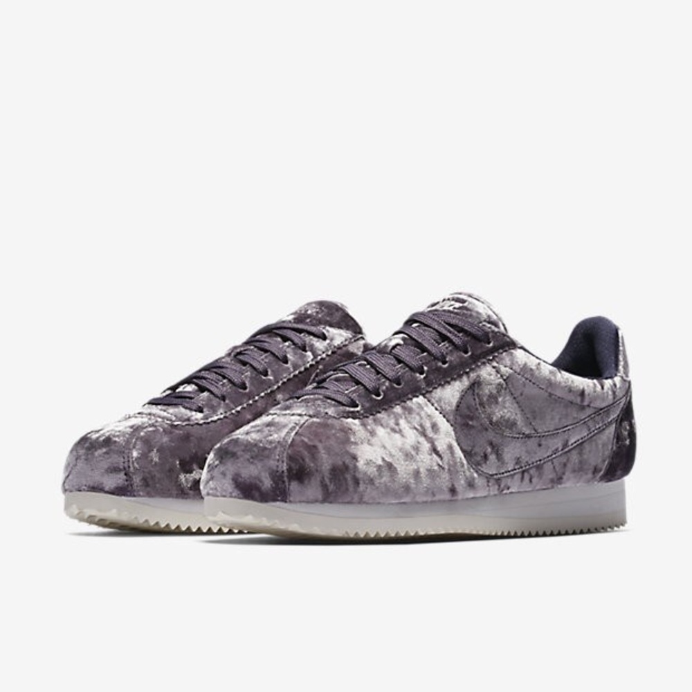 nike cortez velvet grey
